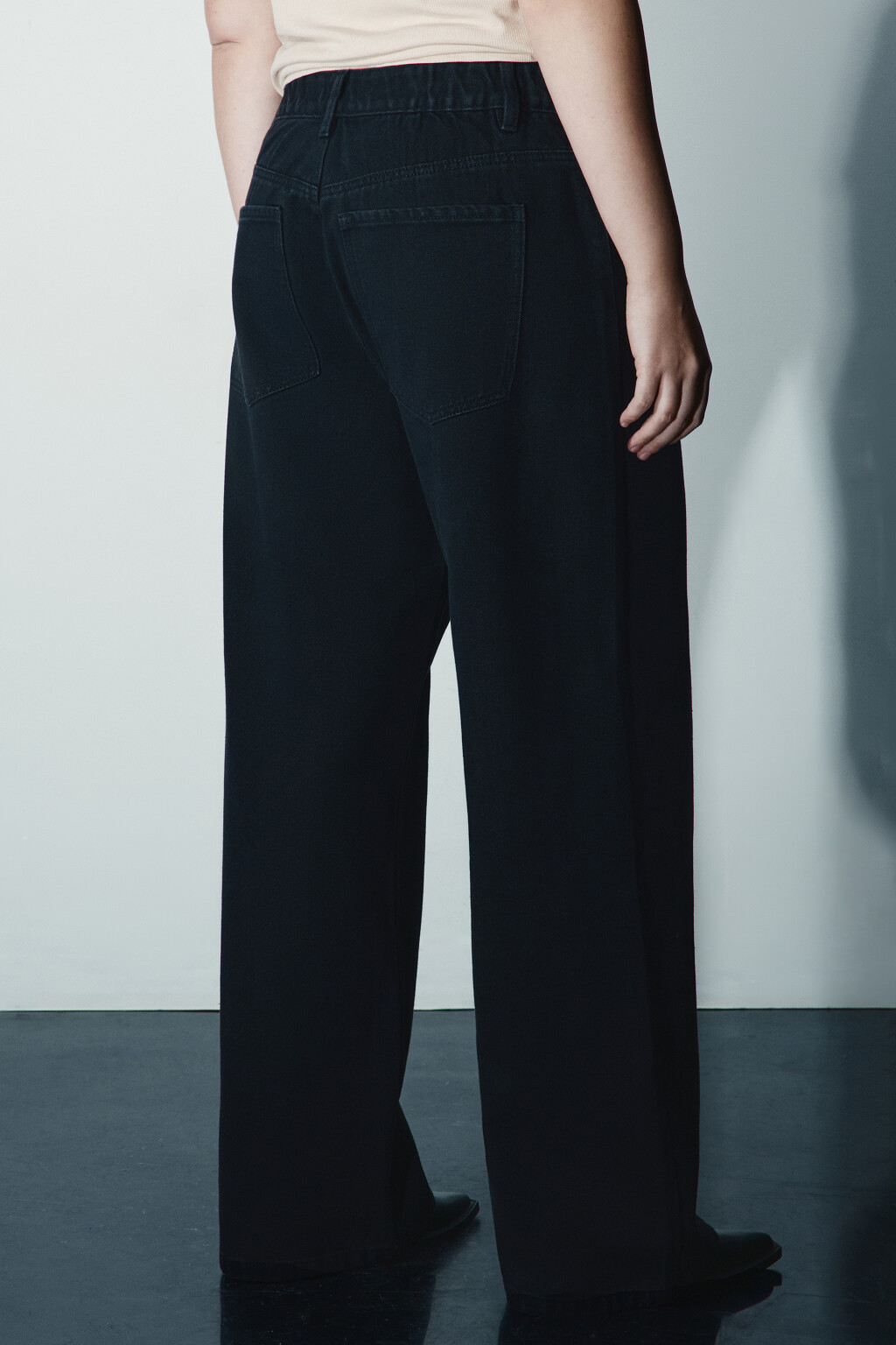 Джинсы широкие с высокой посадкой - цвет черный - 3
