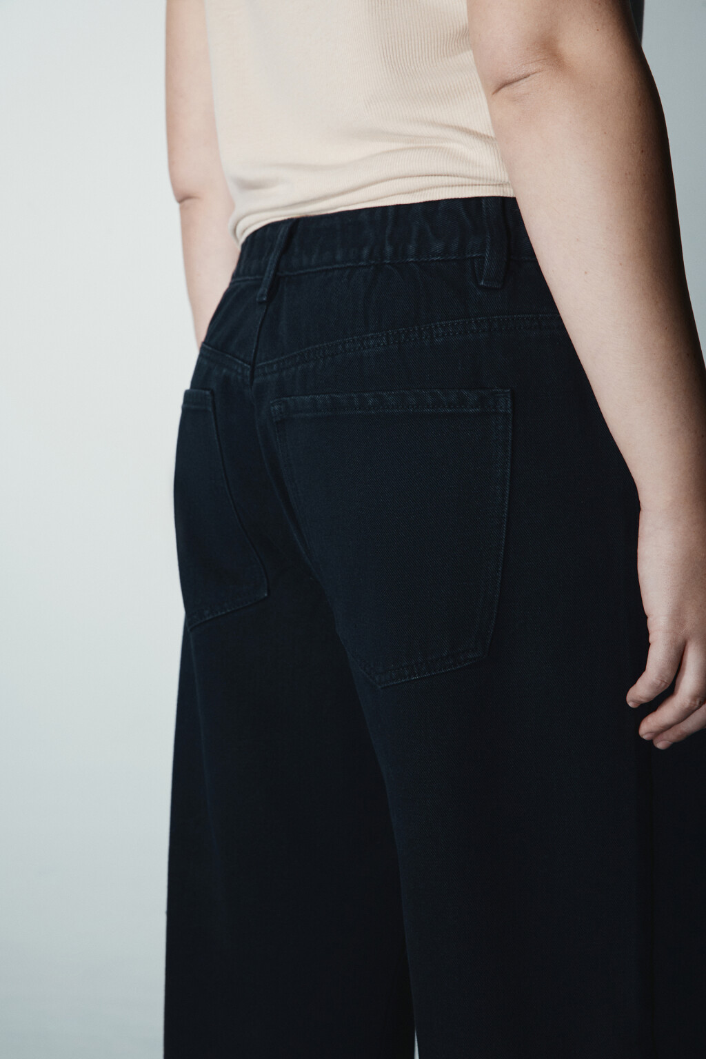 Джинсы широкие с высокой посадкой - цвет черный - 6