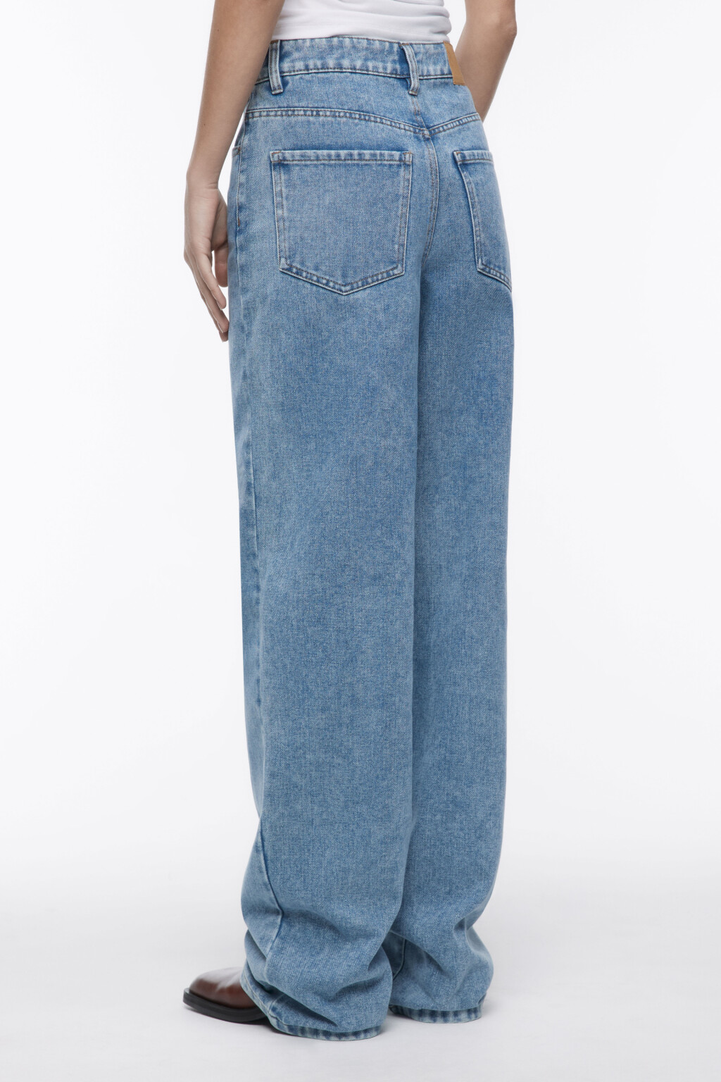 Джинсы WIDE широкие с высокой посадкой - цвет голубой - 4