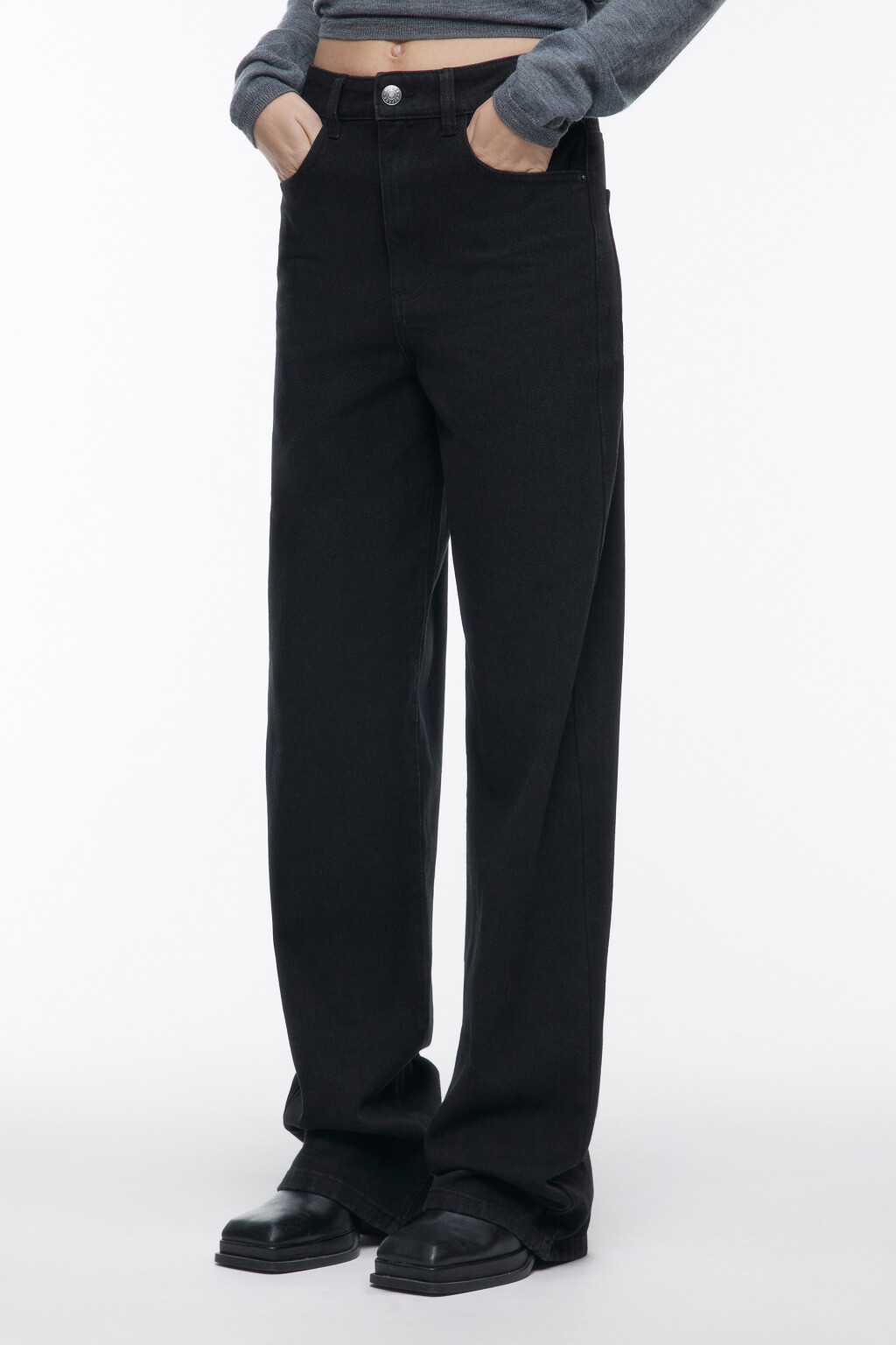 Джинсы WIDE широкие с высокой посадкой - цвет черный - 3