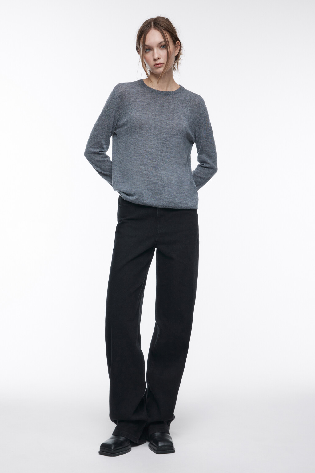 Джинсы WIDE широкие с высокой посадкой - цвет черный - 5