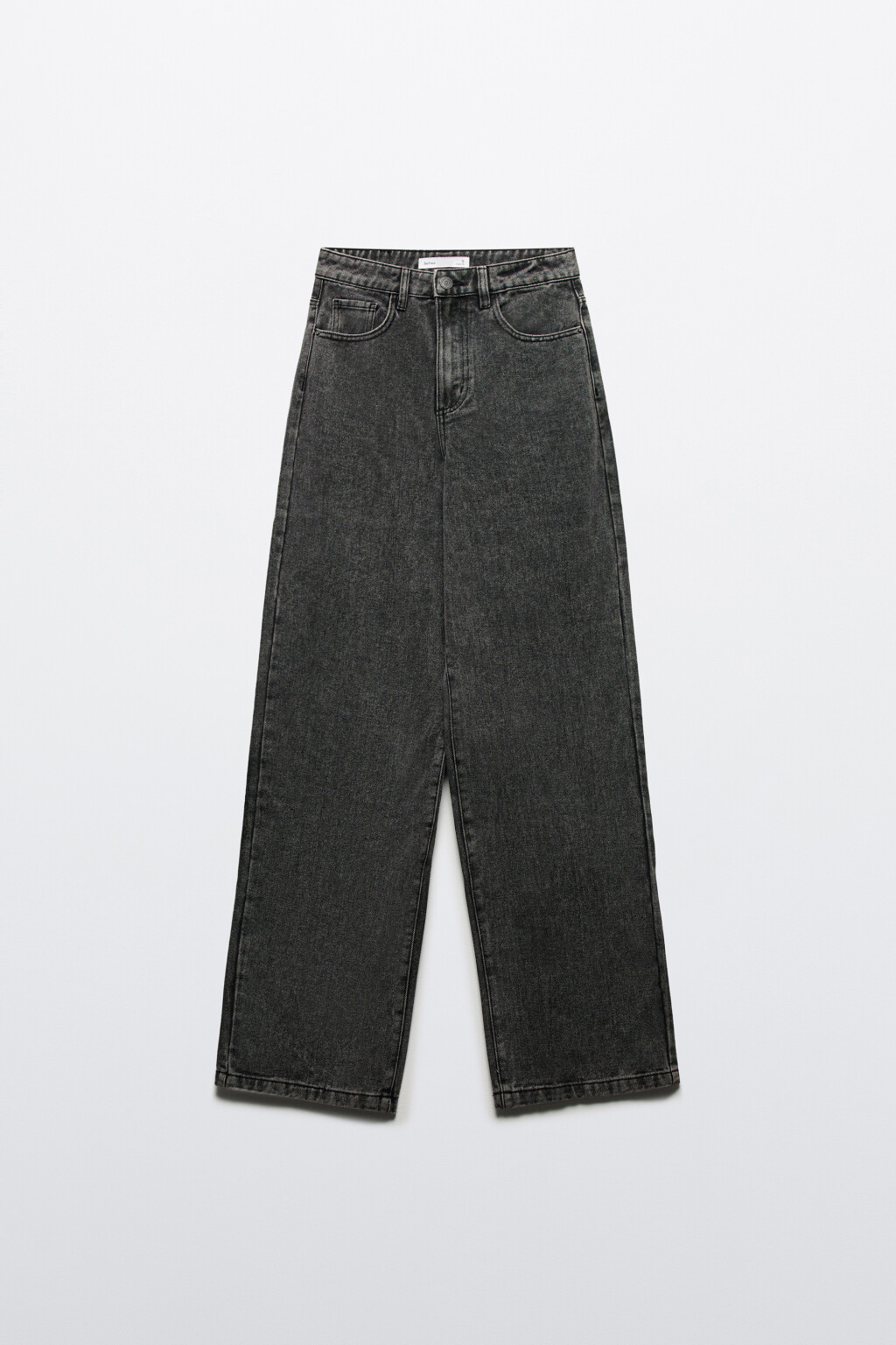 Джинсы широкие с высокой посадкой - цвет серый - 8