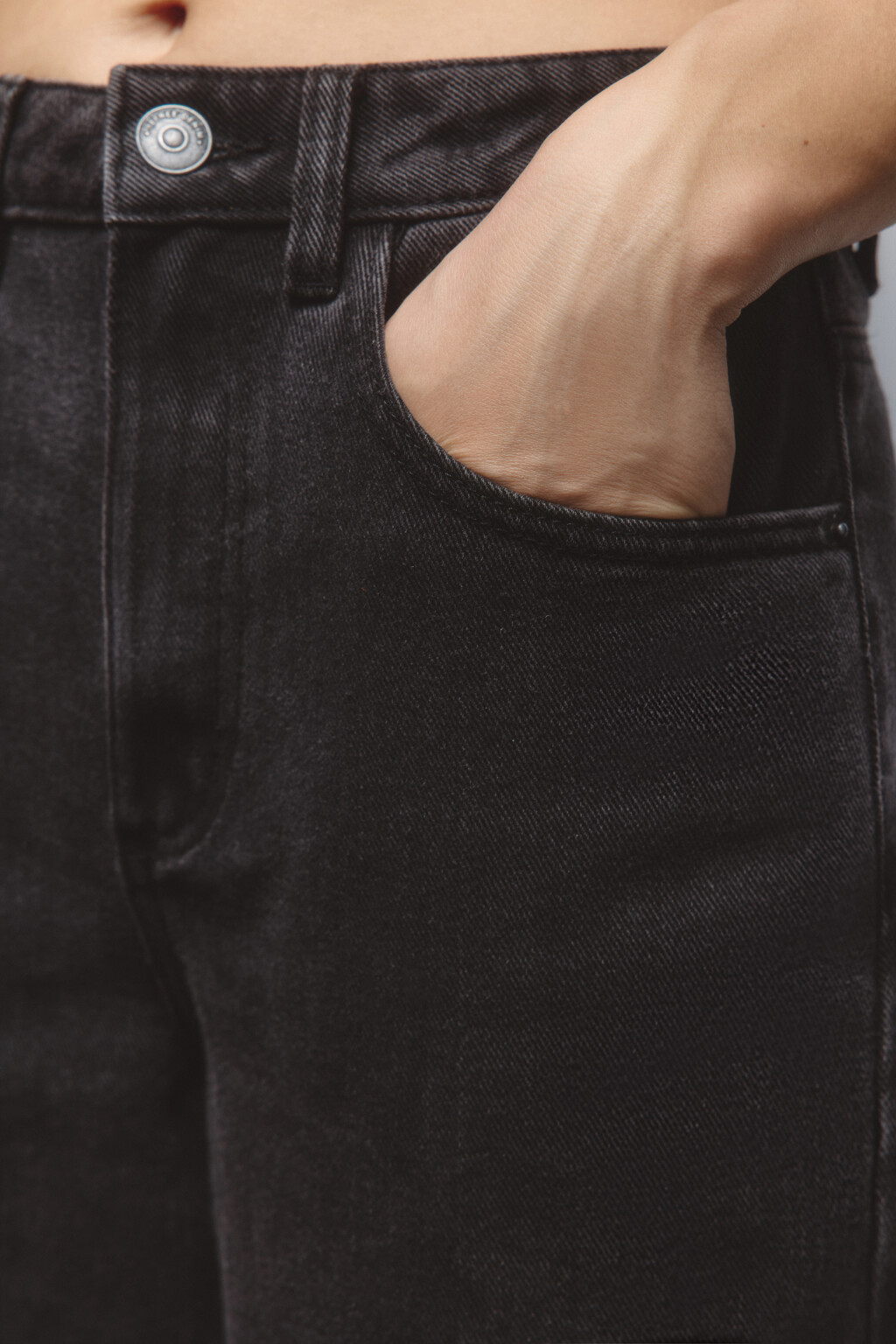 Джинсы широкие с высокой посадкой - цвет серый - 7