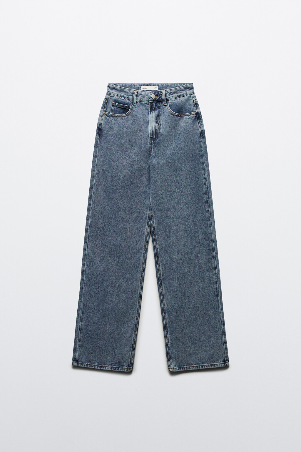 Джинсы широкие с высокой посадкой - цвет голубой - 7