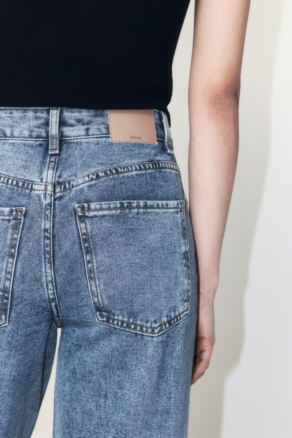 Джинсы широкие с высокой посадкой - цвет голубой - 6