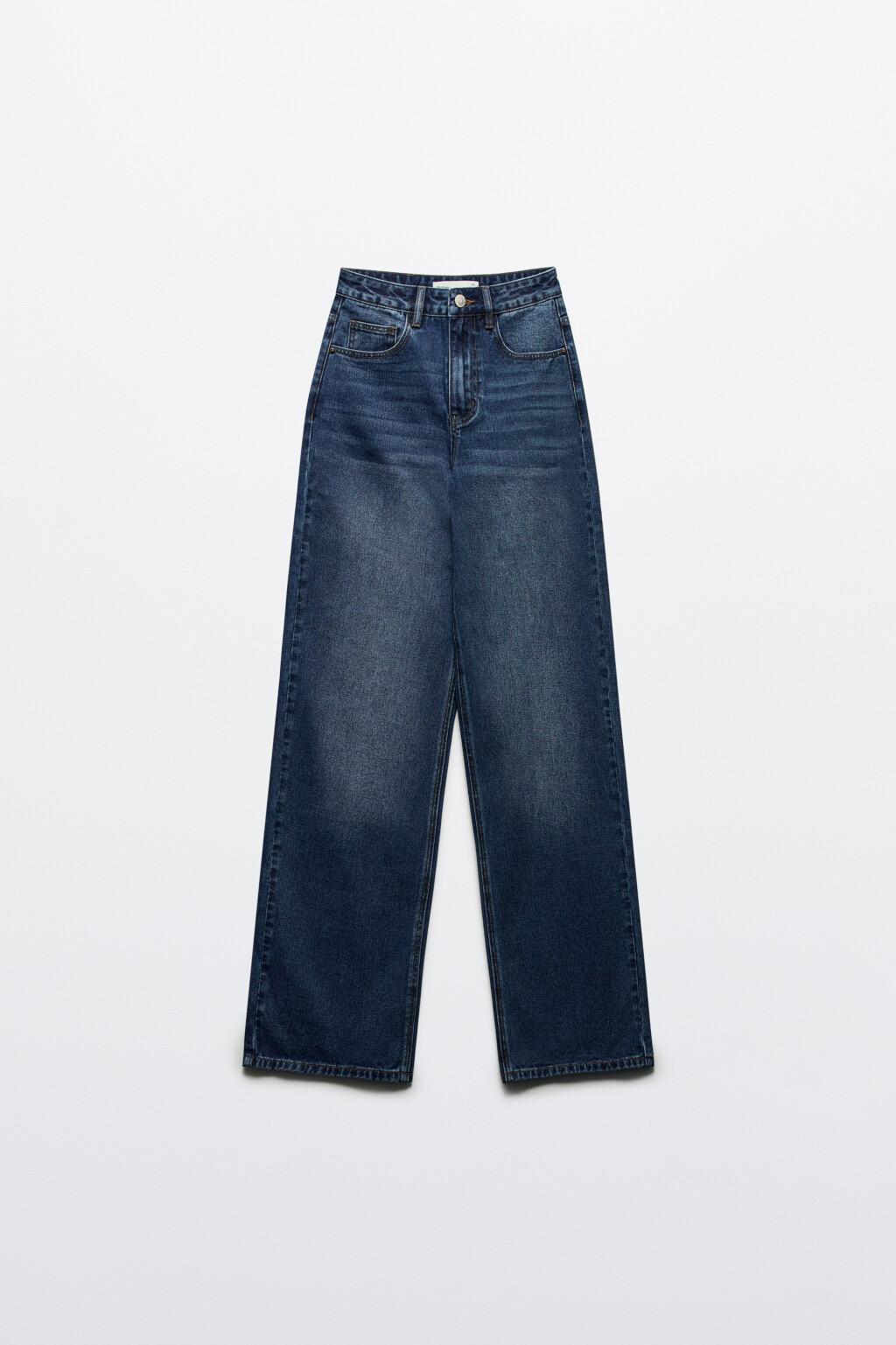 Джинсы широкие с высокой посадкой - цвет голубой - 7