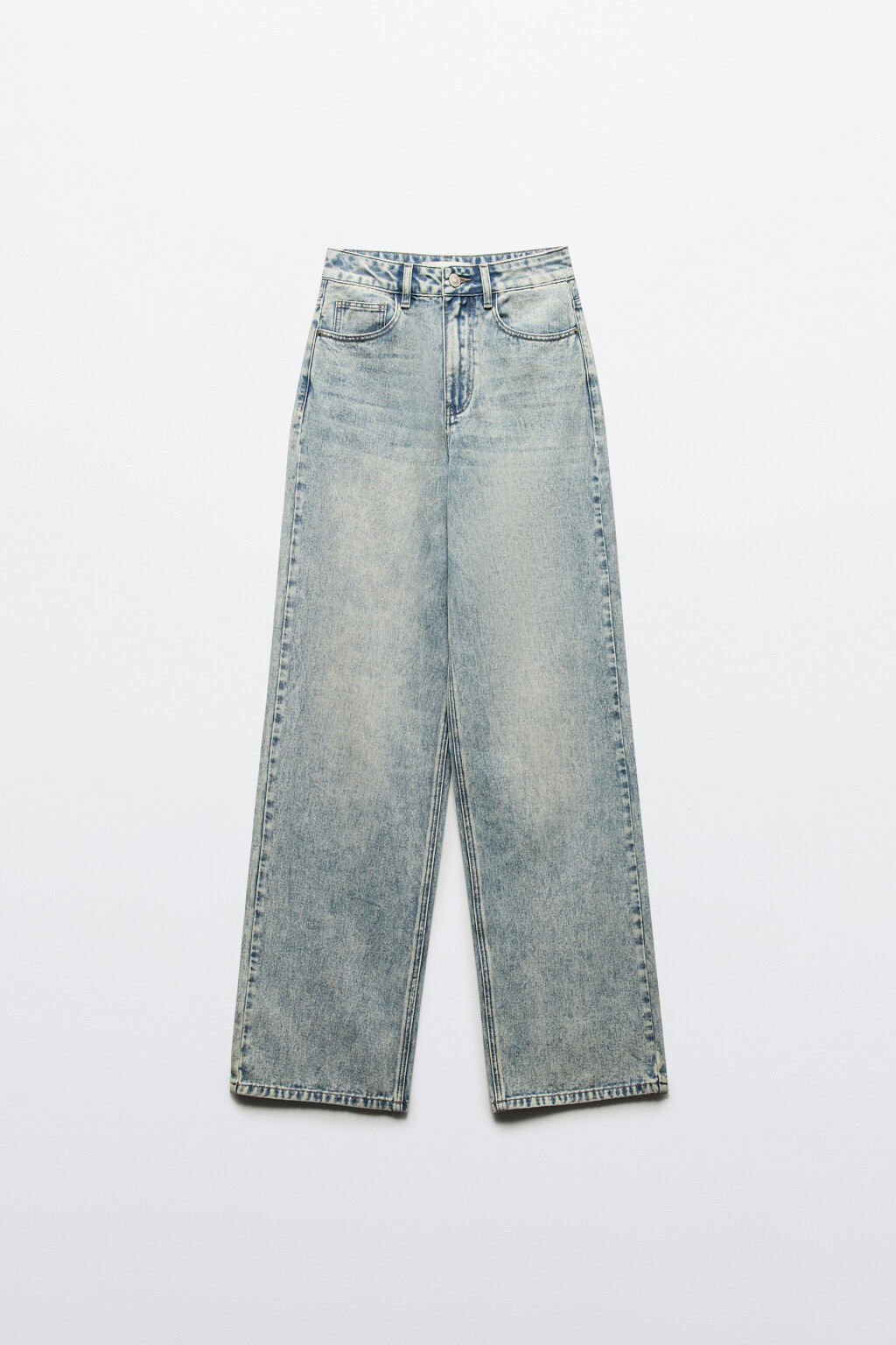Джинсы широкие с высокой посадкой - цвет синий - 8