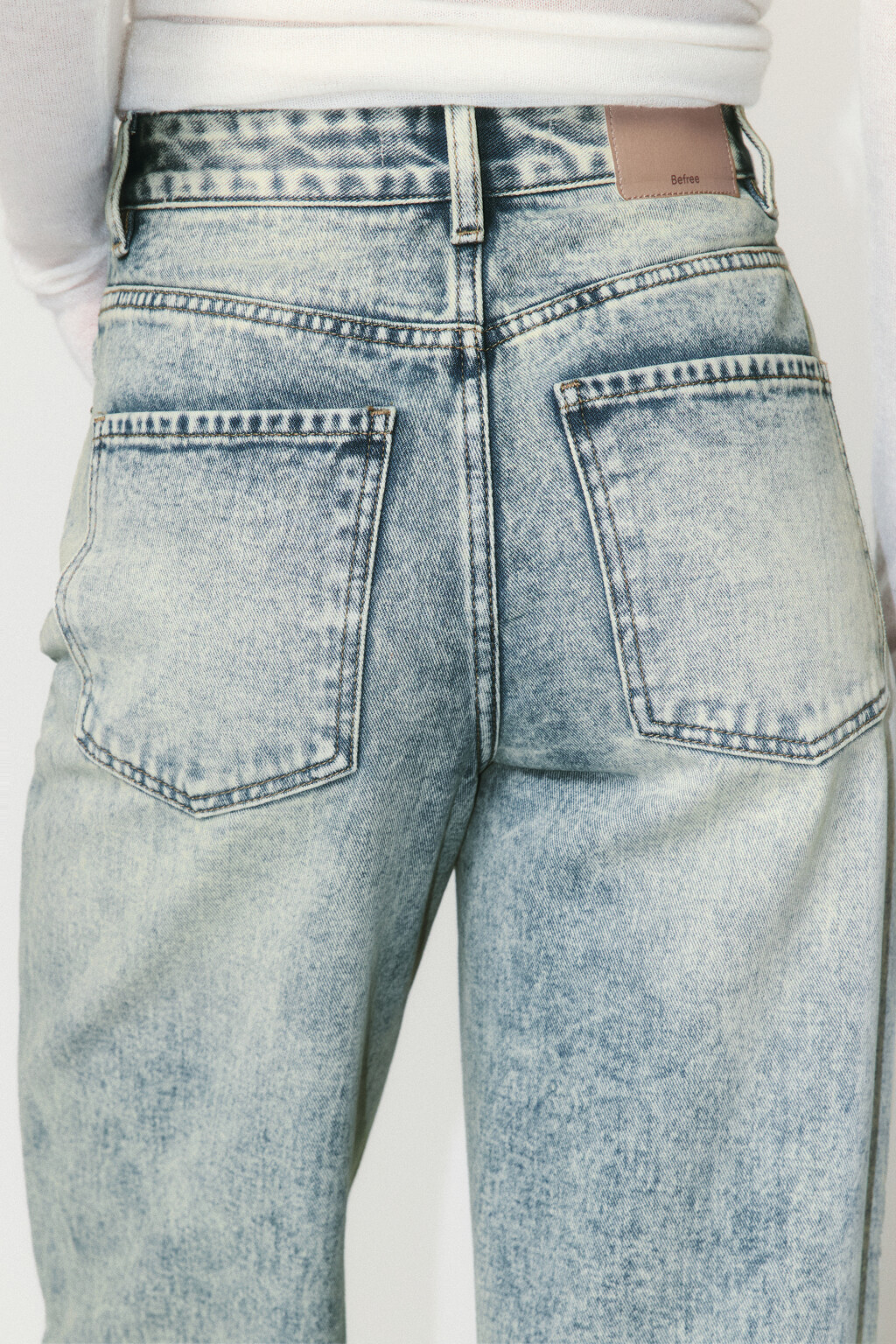 Джинсы широкие с высокой посадкой - цвет синий - 6