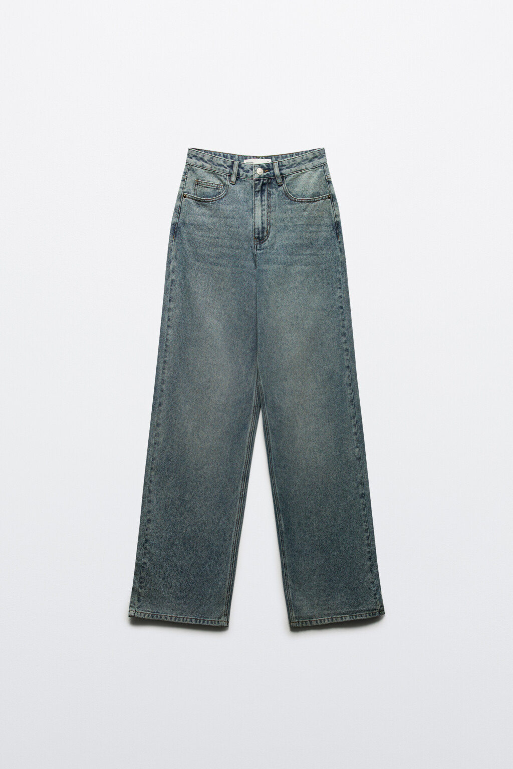 Джинсы широкие с высокой посадкой - цвет темный тинт - 7