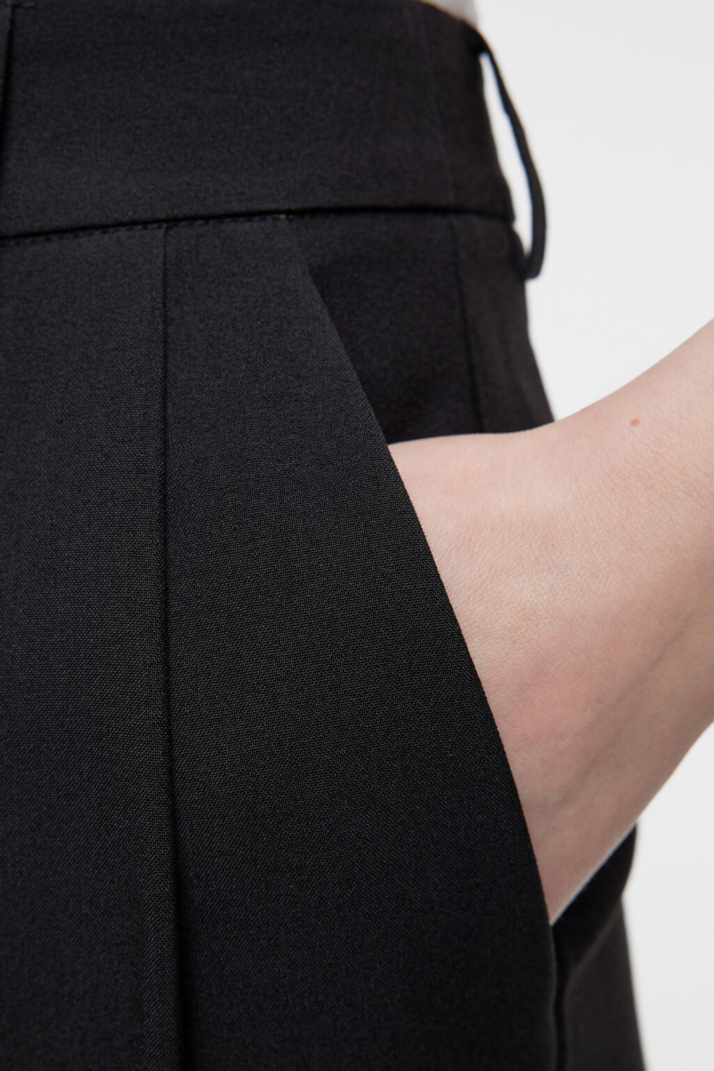 Брюки широкие костюмные с высокой посадкой - цвет черный - 6
