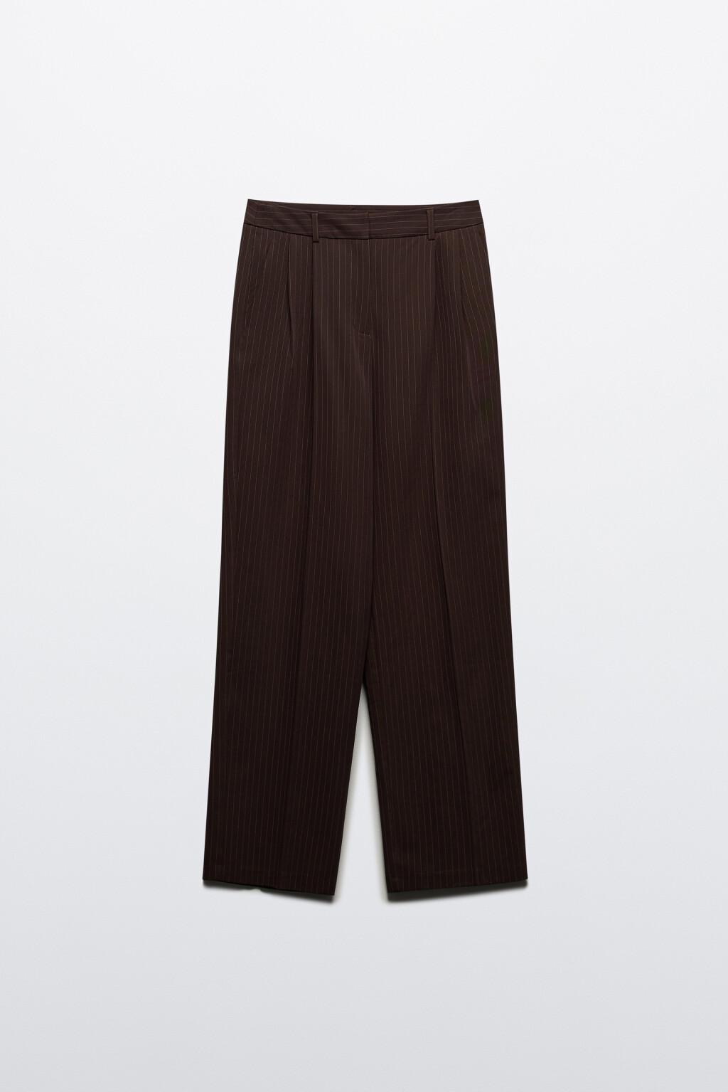 Брюки широкие с высокой посадкой - цвет коричневый - 7