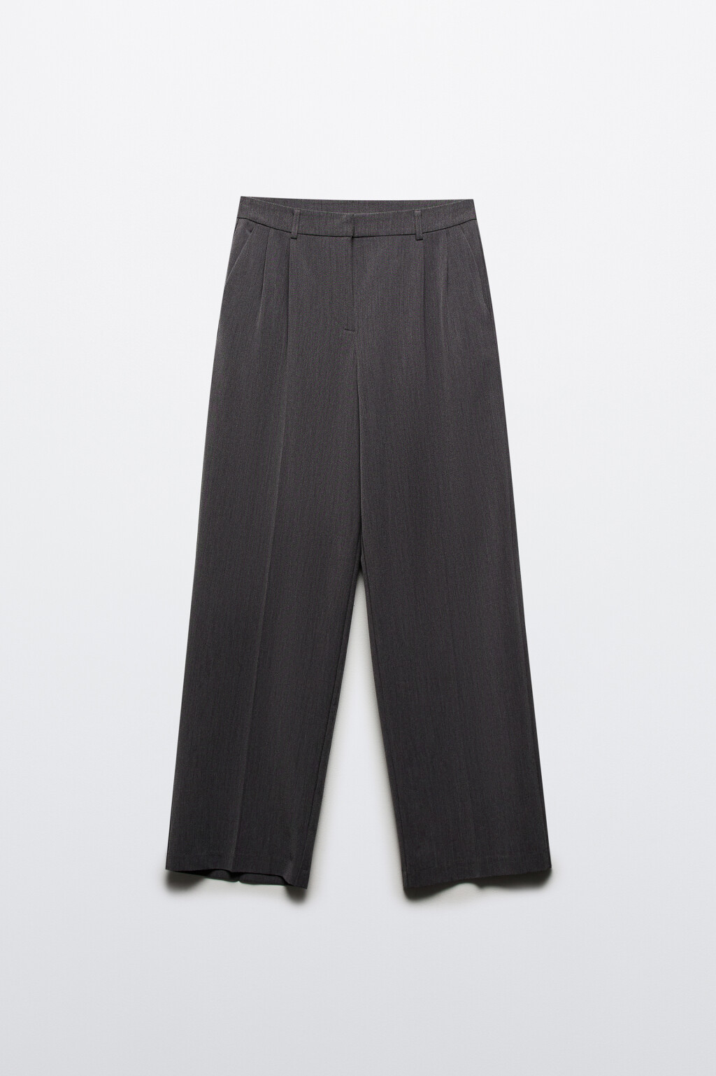 Брюки широкие с высокой посадкой - цвет серый - 8