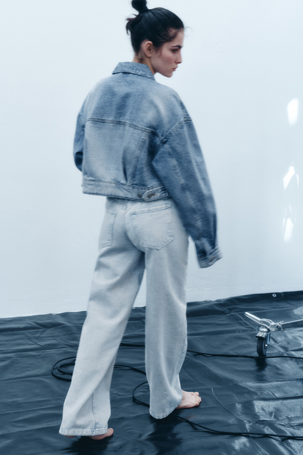 Джинсы wide широкие с высокой посадкой - цвет голубой - 9