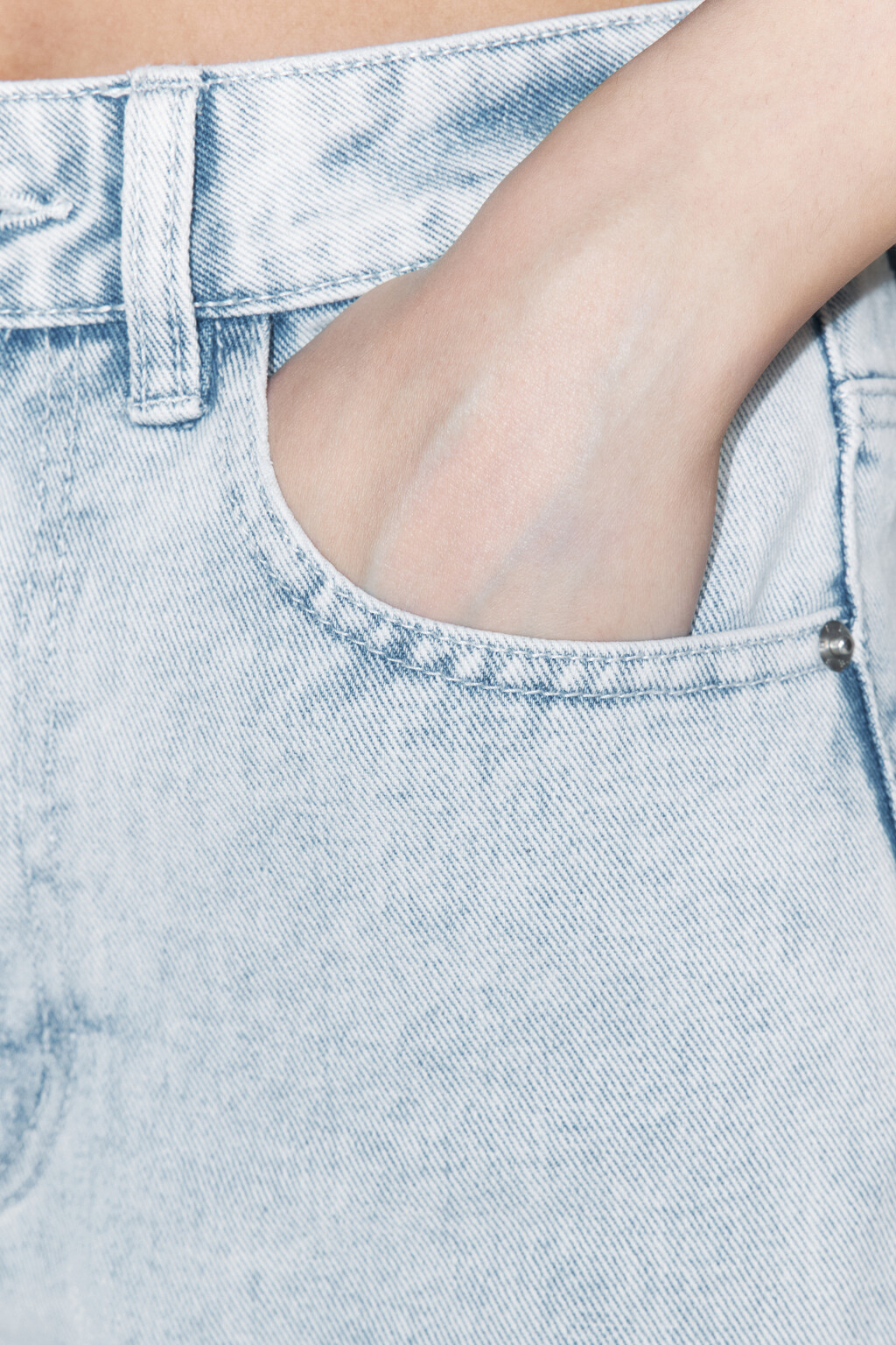 Джинсы wide широкие с высокой посадкой - цвет голубой - 7