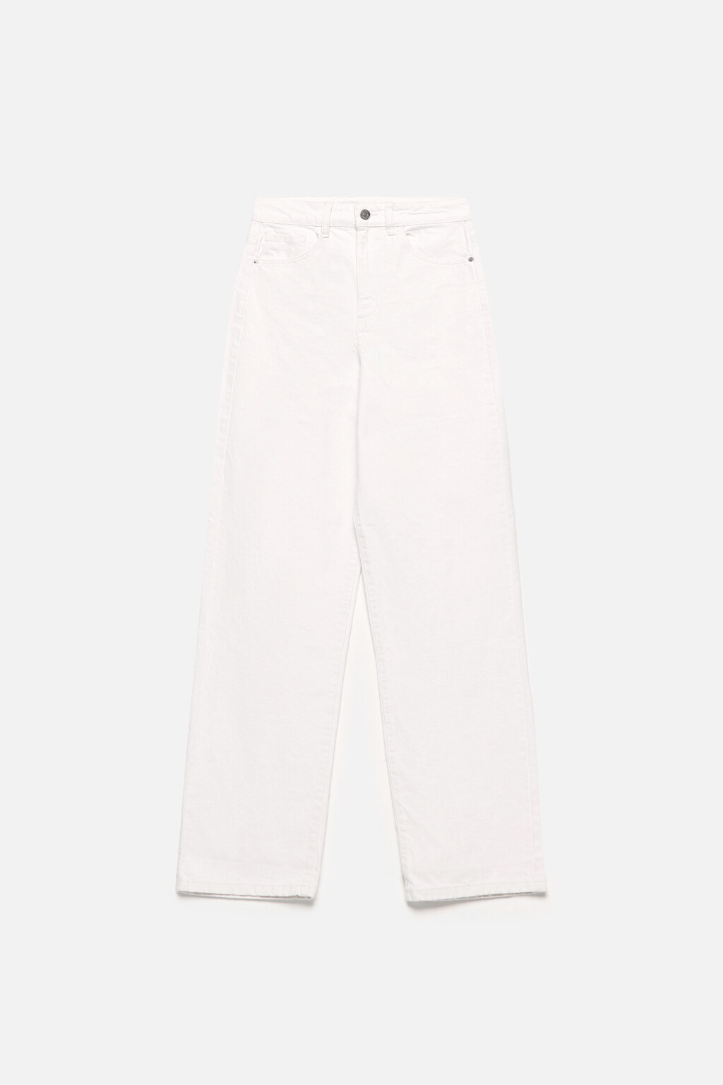 Джинсы wide широкие с высокой посадкой - цвет белый - 10