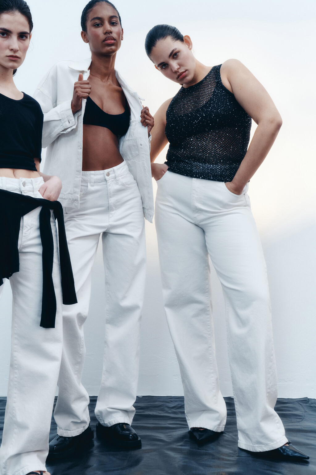 Джинсы wide широкие с высокой посадкой - цвет белый - 9