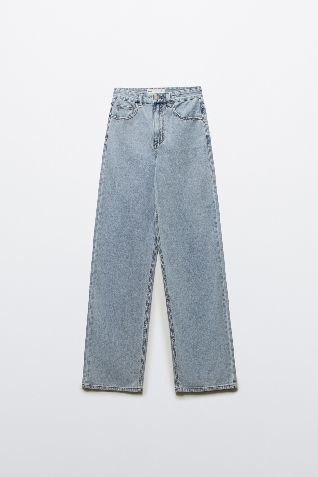 Джинсы широкие с высокой посадкой - цвет голубой - 8