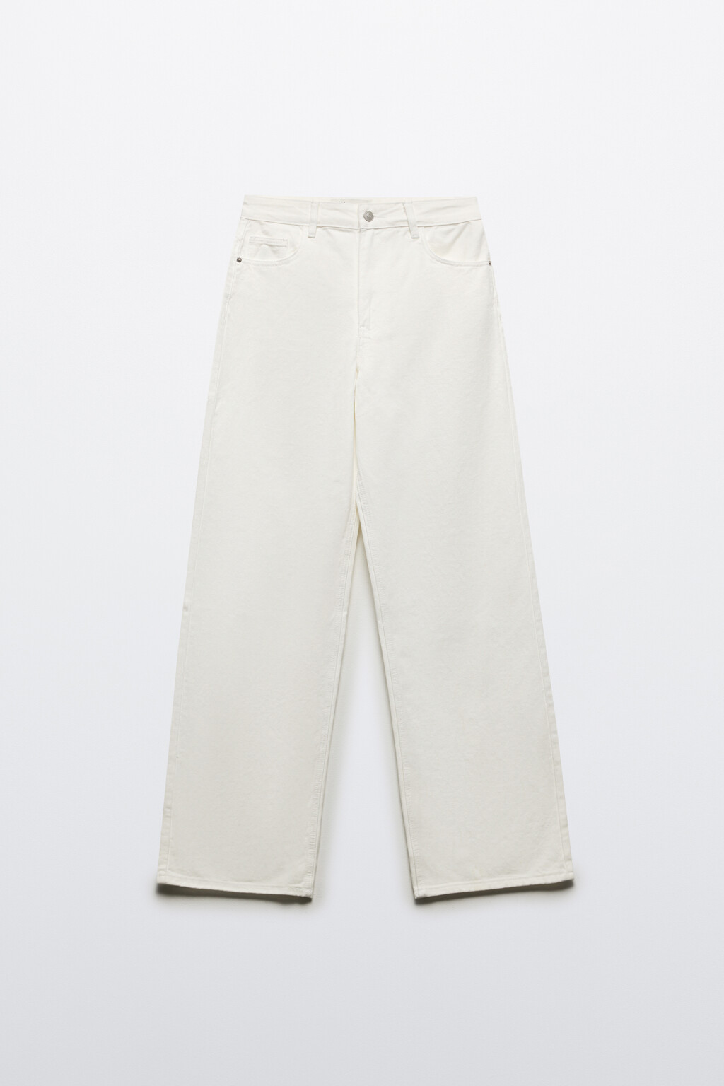 Джинсы широкие с высокой посадкой - цвет белый - 7