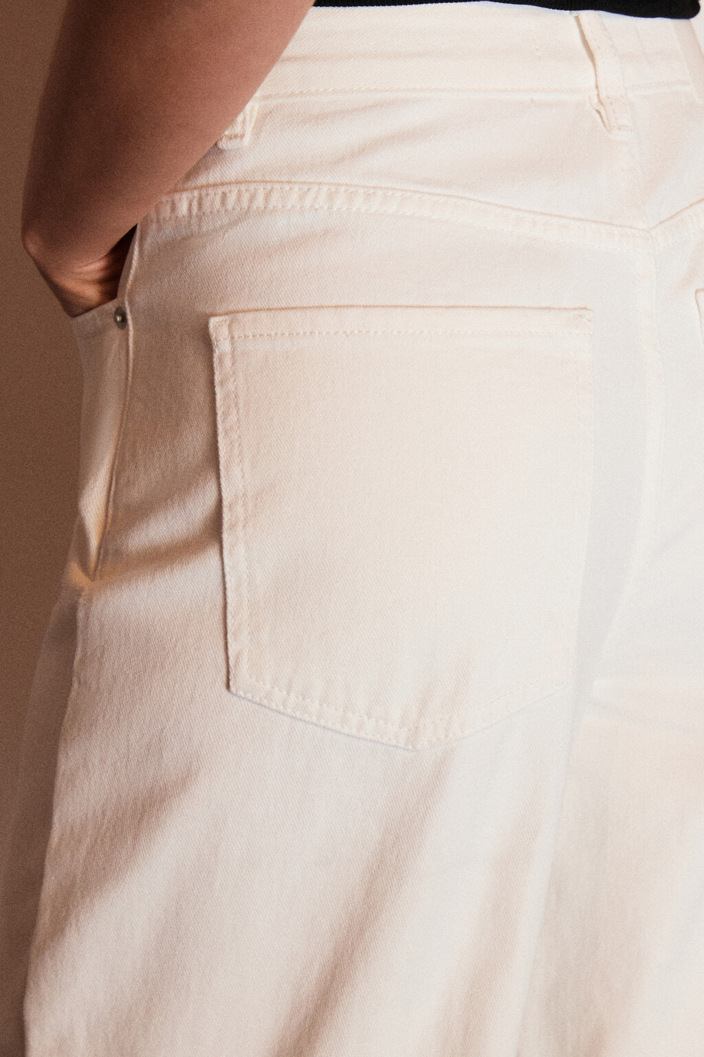 Джинсы широкие с высокой посадкой - цвет белый - 6