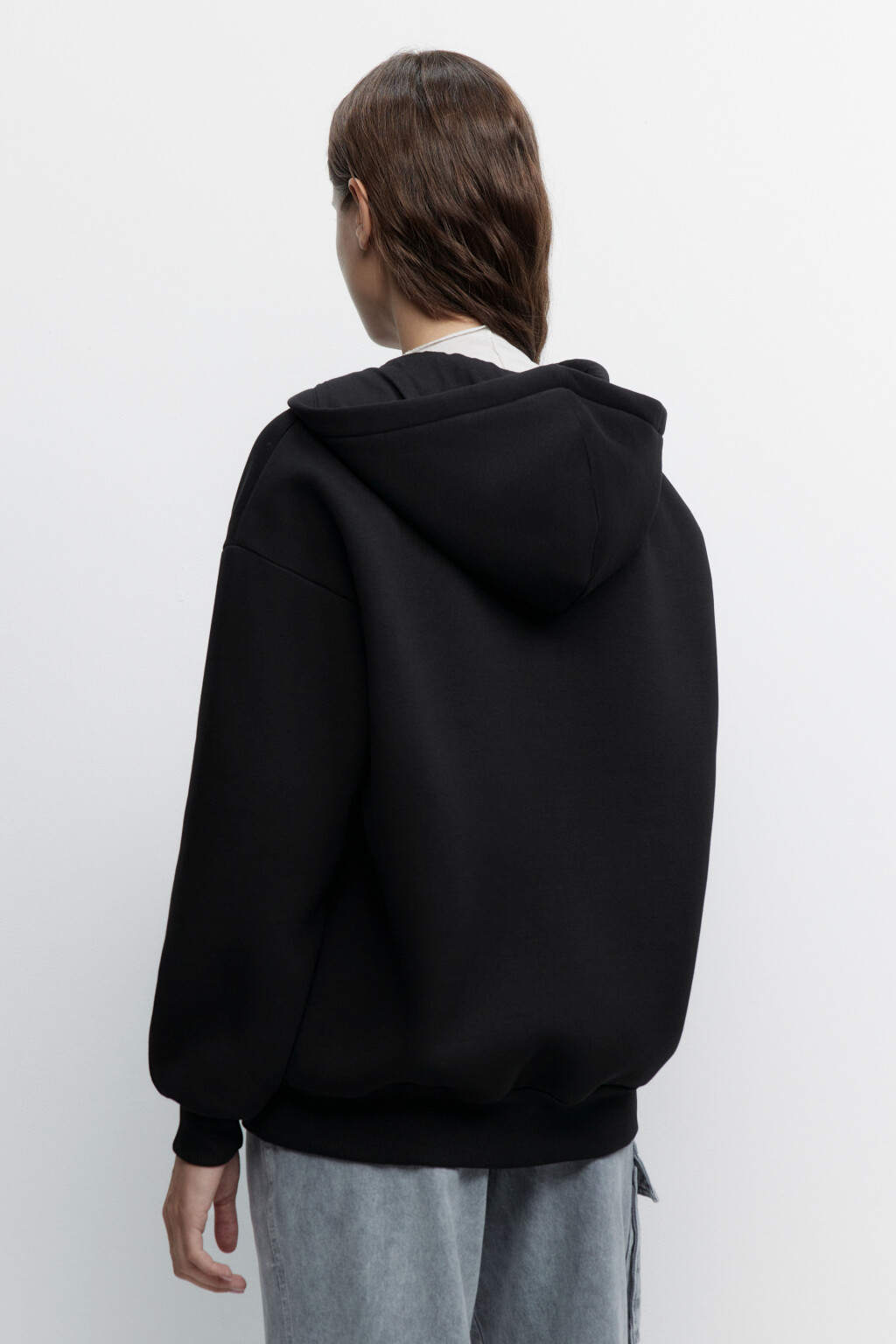 Худи ZIPP утепленная на молнии с капюшоном - цвет черный - 4