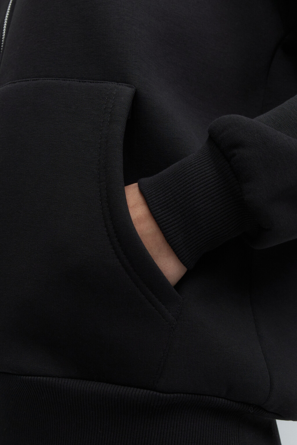 Худи ZIPP утепленная на молнии с капюшоном - цвет черный - 6