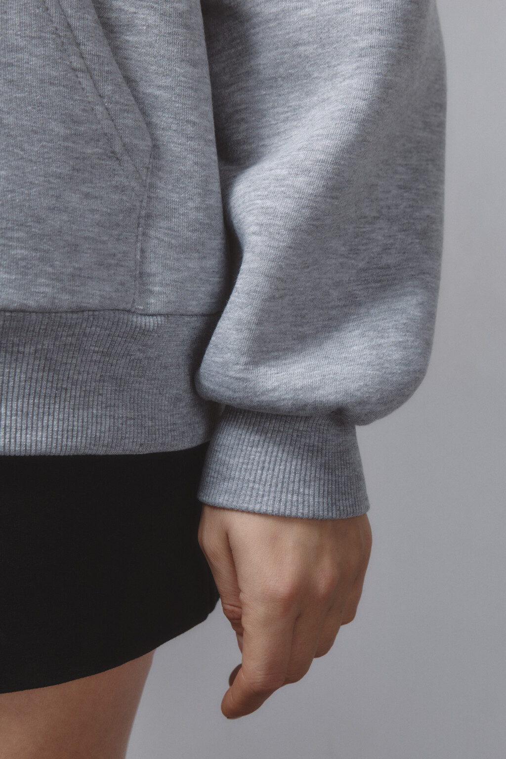 Худи-зипка oversize утепленная с капюшоном - цвет серый - 8