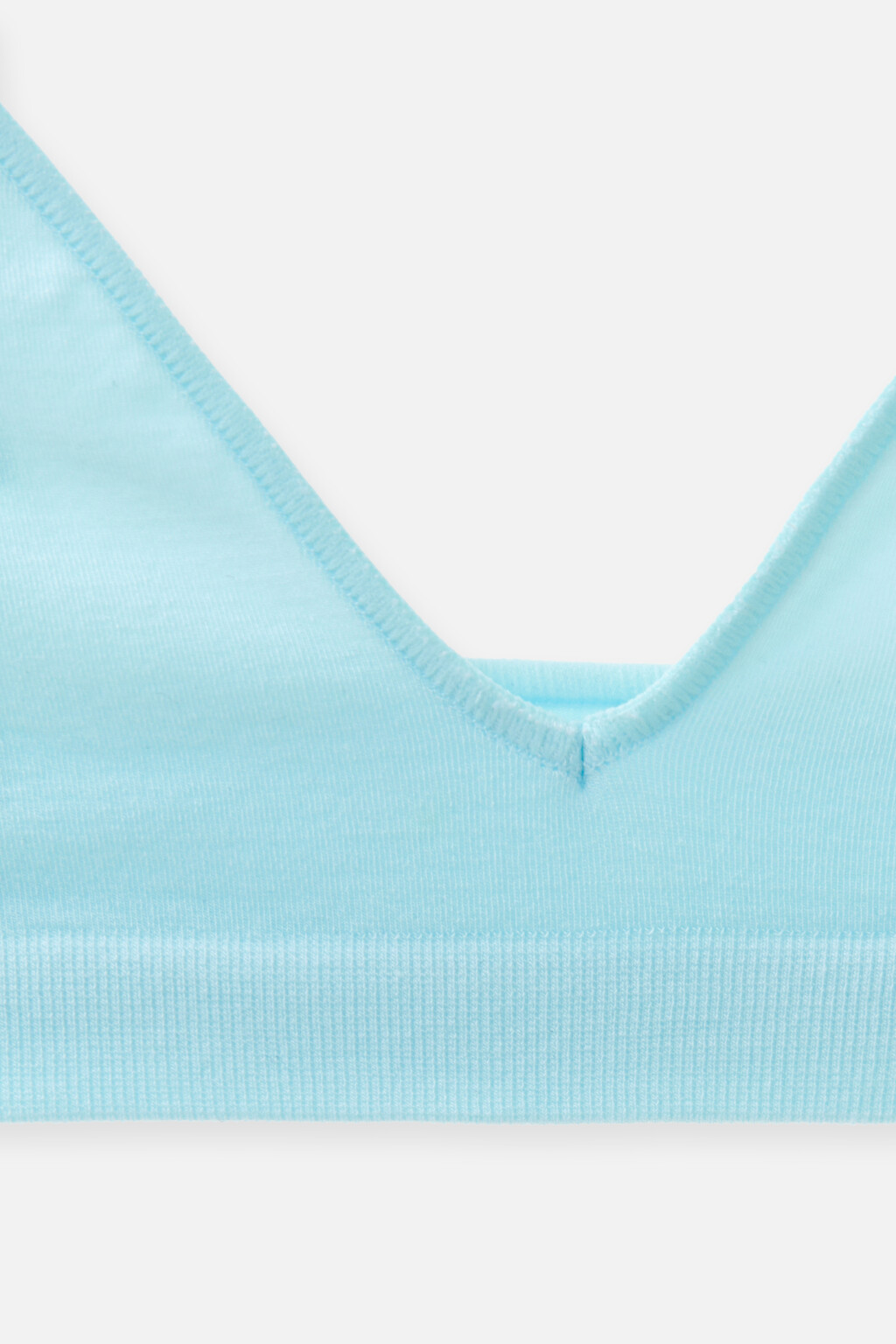 бюстгальтер трикотажный без косточек - цвет голубой - 3