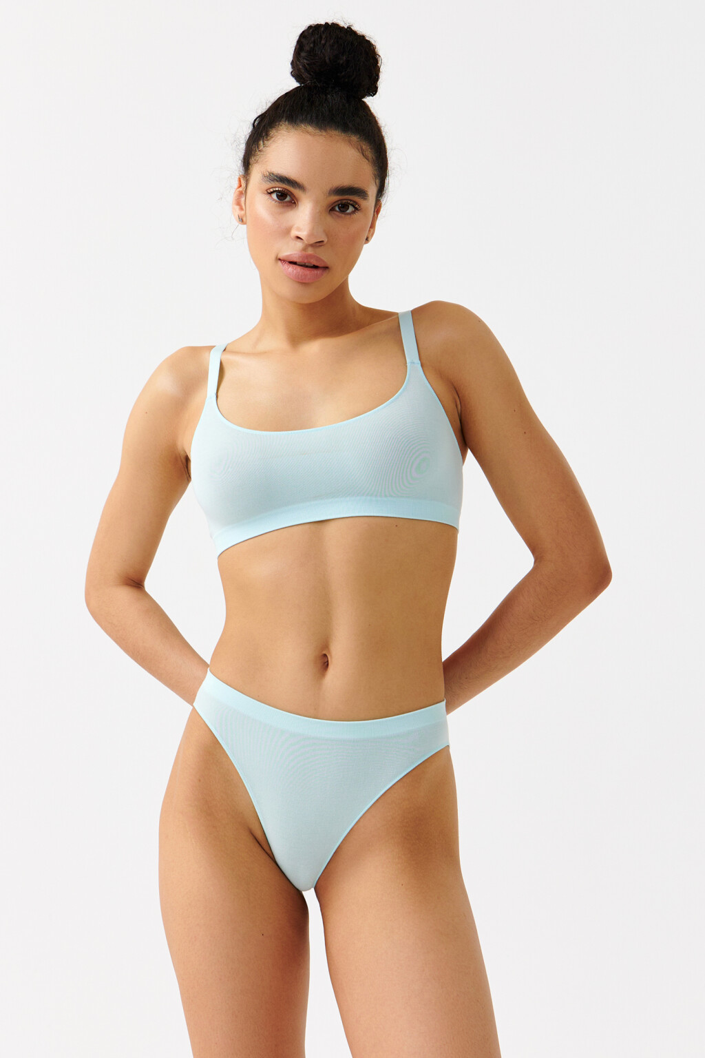 бюстгальтер-топ без косточек - цвет голубой - 6