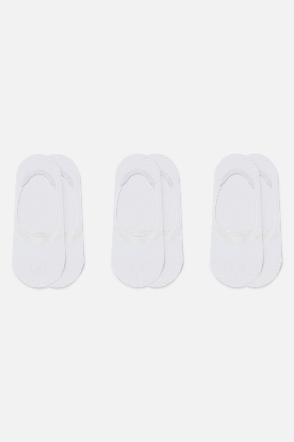 Набор носков-подследников базовых (3 пары) - цвет белый - 1