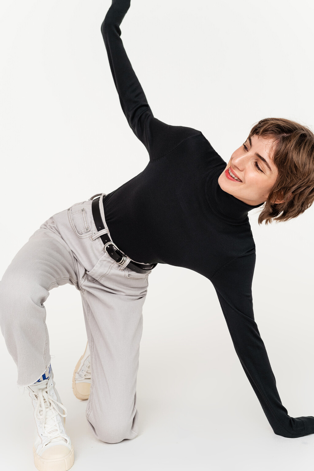 Водолазка трикотажная с длинными рукавами - цвет зеленый - 4