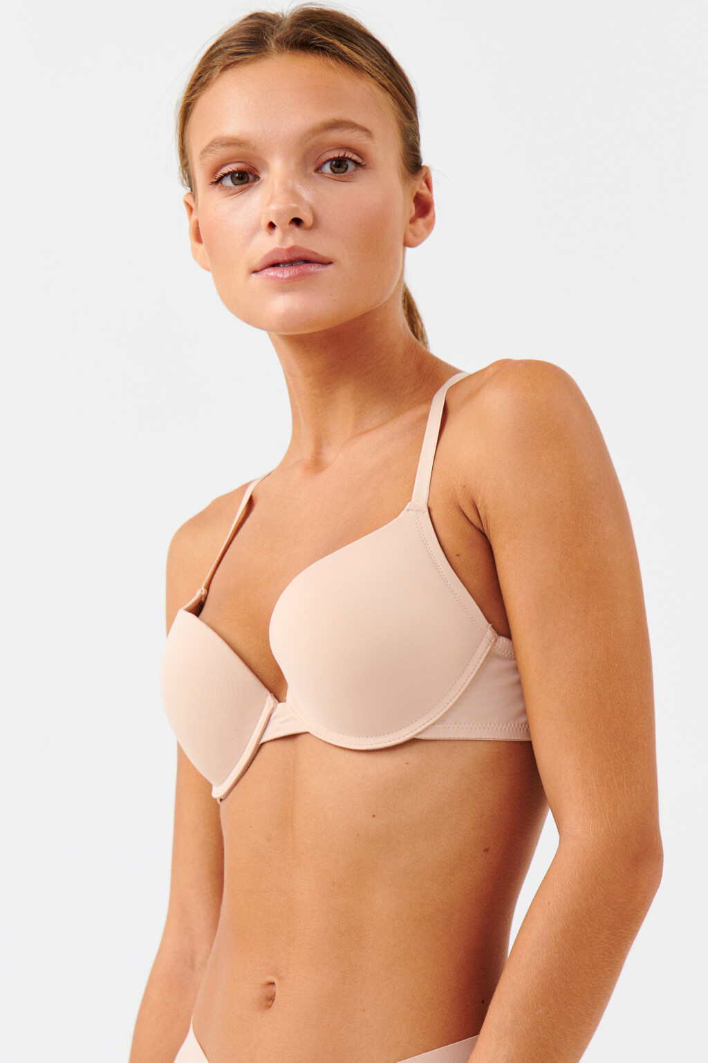 Бюстгальтер пуш-ап базовый - цвет бежевый - 1