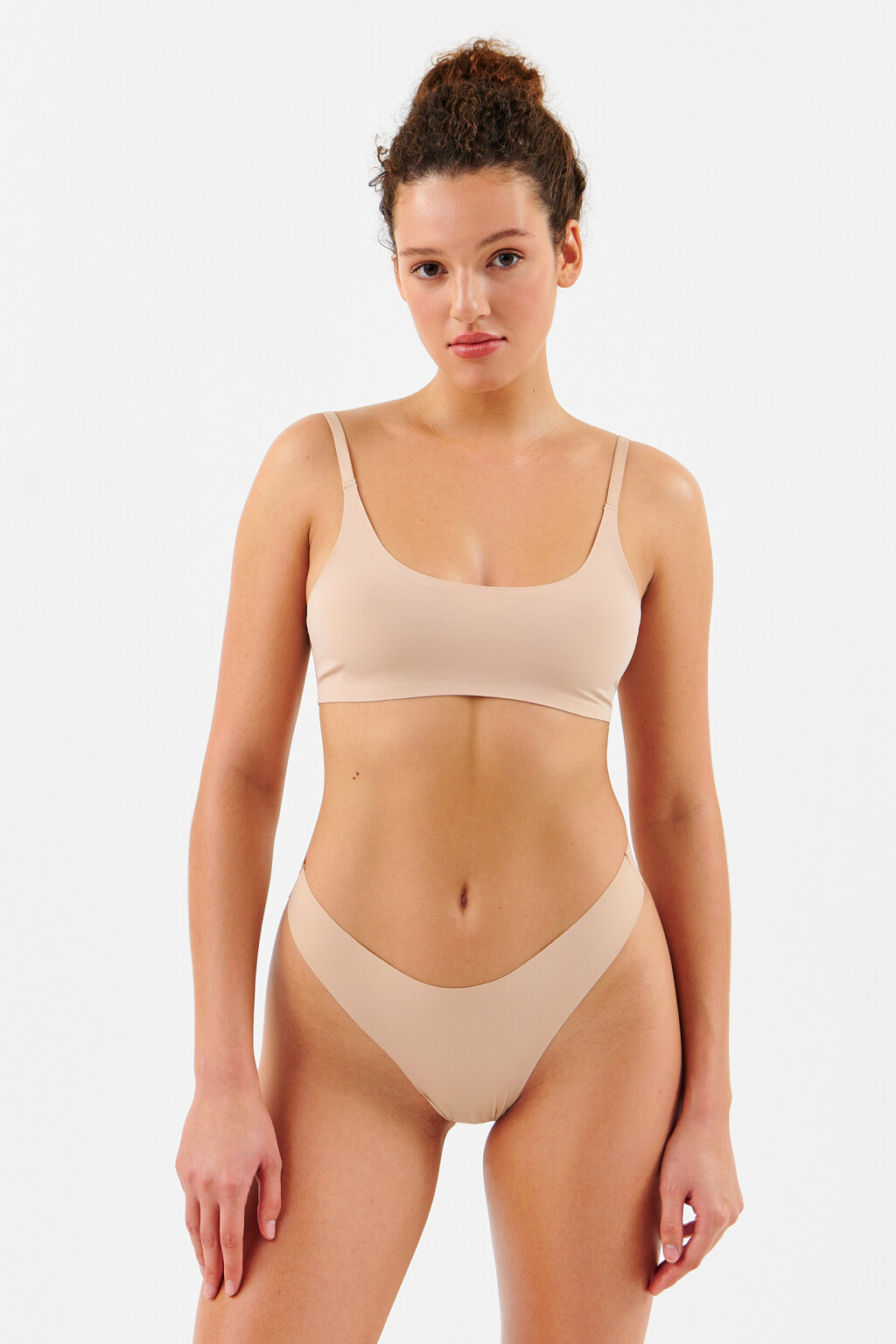 Трусики-слипы гладкие бесшовные базовые - цвет бежевый - 3