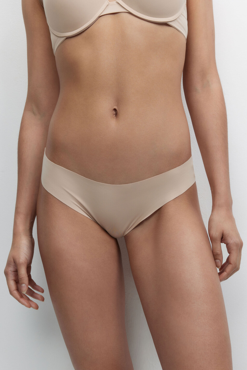 Трусики-слипы PolyClassic бесшовные гладкие - цвет бежевый - 1