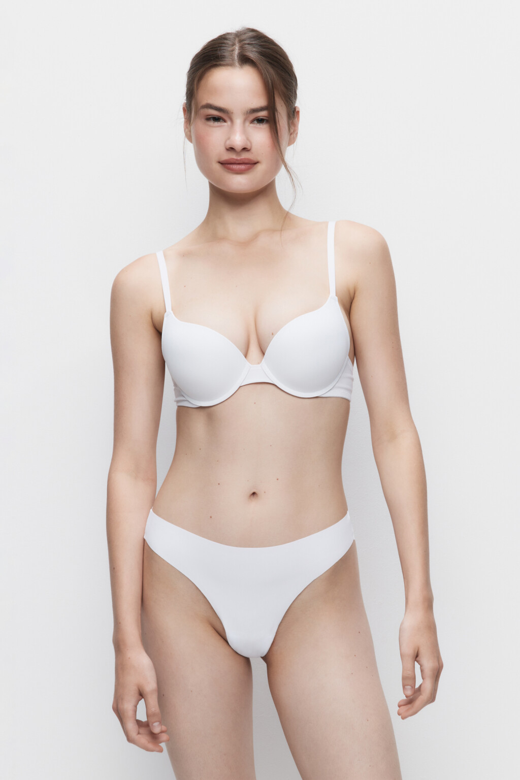 Трусики-стринги PolyThong гладкие бесшовные - цвет белый - 3