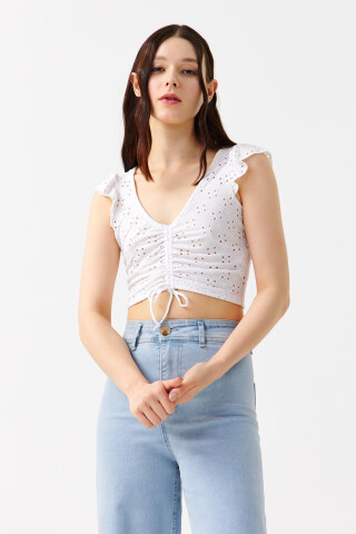 La hearts keyhole smocked top hotsell