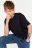 Футболка хлопковая oversize с эффектом потертости - цвет синий - 1