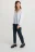 блузка oversize с рукавом 3/4 и треугольным вырезом - цвет белый - 2