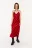 платье-комбинация длинное с треугольным вырезом - цвет красный - 3