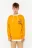 свитшот oversize с контрастным капюшоном и принтом на груди - цвет желтый - 2
