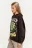 Худи утепленная в стиле oversize с цветочным принтом - цвет серый - 4
