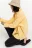 Рубашка хлопковая oversize из текстурной ткани - цвет желтый - 3