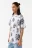 Футболка хлопковая oversize с принтом - цвет белый - 3