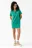 Платье-футболка мини с воротником поло - цвет зеленый - 4