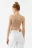 Кроп-топ на узких бретелях - цвет бежевый - 2