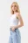 Майка CROPTOP хлопковая на тонких бретелях - цвет белый - 2