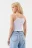 Майка CROPTOP хлопковая на тонких бретелях - цвет белый - 3