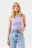 Майка CROPTOP хлопковая на тонких бретелях - цвет сиреневый - 1