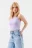 Майка CROPTOP хлопковая на тонких бретелях - цвет сиреневый - 2
