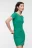 Платье-футболка мини хлопковое облегающее - цвет зеленый - 2