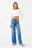 Джинсы wide leg с обрезанными краями - цвет голубой - 4